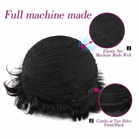 Frontal Pixie cut Human Hair Glueless Wig