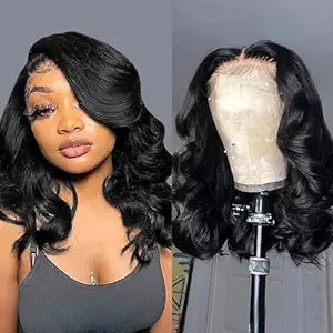 4x4 Body Wave Bob Wig 14inch  Human Hair 180 dentisty natrual color Wear and Go Glueless short Wigs Pre Plucked Pre Cut wigs for black women