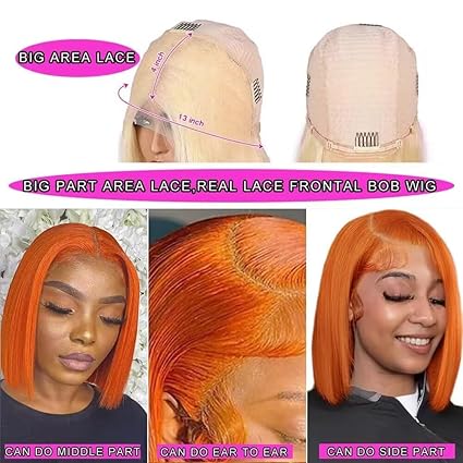 ginger bob wig short hair