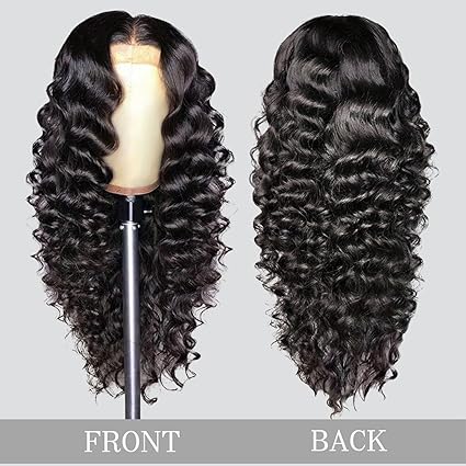 24 Inch Deep Wave&nbsp; 13x4 HD Lace Front Wigs Human Hair 180 Density Frontal Wigs for Women Glueless Wigs Pre Plucked with Baby Hair&nbsp;
