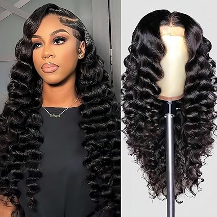 24 Inch Deep Wave&nbsp; 13x4 HD Lace Front Wigs Human Hair 180 Density Frontal Wigs for Women Glueless Wigs Pre Plucked with Baby Hair&nbsp;
