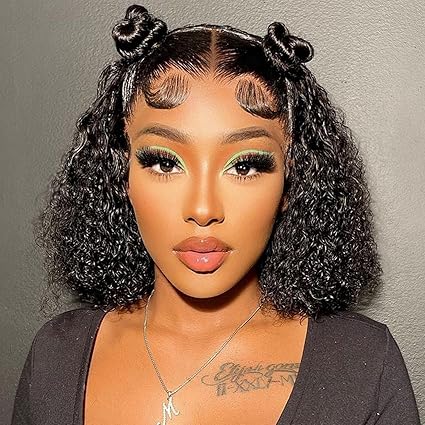 12 Inch  Deep Wave BOB Wig Human Hair  13x4 Short Curly Wear And Go Glueless HD Lace Front Wigs Pre Plucked