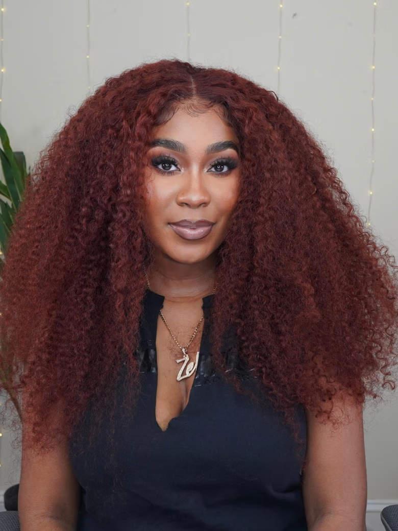 7x5 Bye-Bye Knots Wig Glueless Lace Sunset  Curly for Reddish Brown Wig
