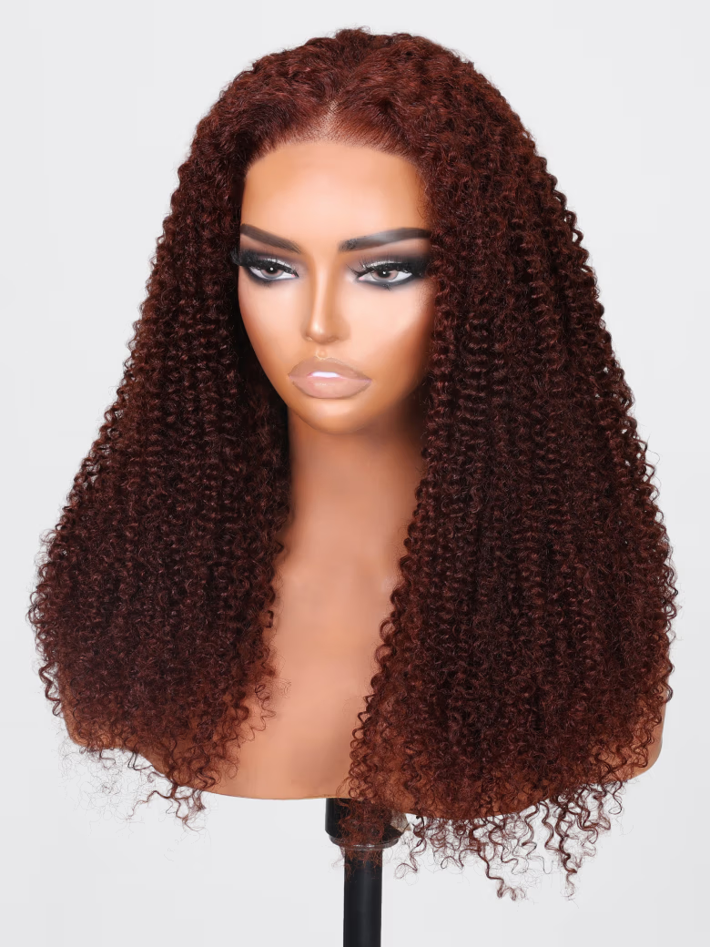 7x5 Bye-Bye Knots Wig Glueless Lace Sunset  Curly for Reddish Brown Wig